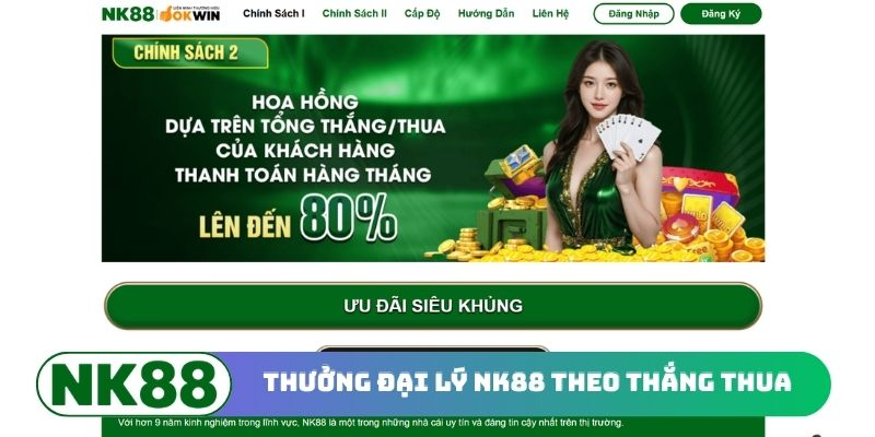 Cơ chế thưởng đại lý NK88 theo tổng thắng thua